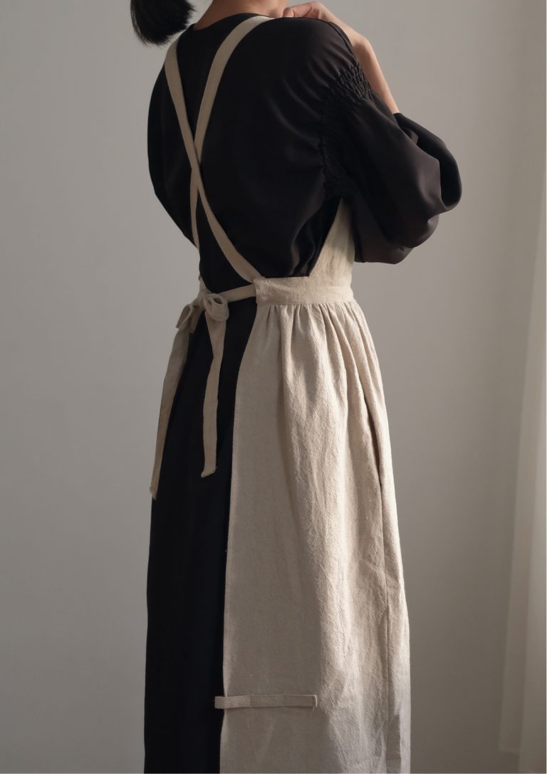 Floral Cotton-Linen Apron Dress 花藝棉麻混紡工作圍裙